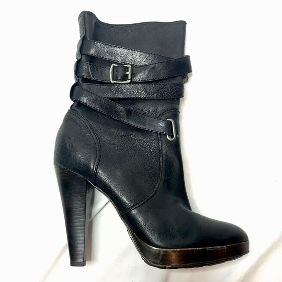 FRYE Harlow Multi Strap Boots Heel Platform - Picture 4 of 10